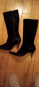 Black suede boots .Very nice suede