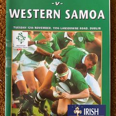 Very Rare 1996 Ireland v Western Samoa - November International Programme