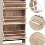 _shoe cabinet with 3 flaps shoe rack Schuhkipepr shoe chest, oak-colored, adjustable 60 x 120 x 24 cm (W x H x D), oak look Image 3