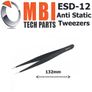 ESD Safe Anti-Static Stainless Steel Tweezers Electronic Repair Precision Tools ESD-12 Image 3