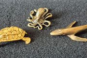 3 brass animals. Solid brass.