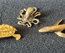 3 brass animals. Solid brass.