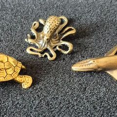 3 brass animals. Solid brass.