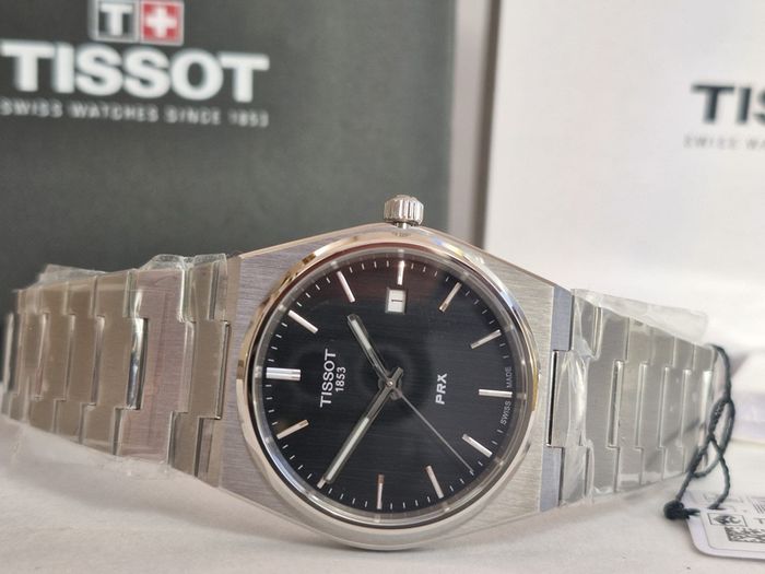 Tissot PRX 40mm Black Dial Steel Case Bracelet Watch T1374101105100