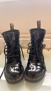Dr Martens black patent docs, UK size 4 (EU 37)