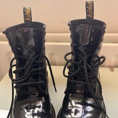 Dr Martens black patent docs, UK size 4 (EU 37)