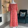 Ladies Pink & Orange Tie Dye Gypsy Midi Dress Image 3