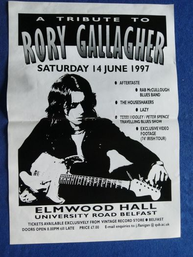 1997 Rory Gallagher Memorial Concert Poster