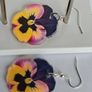 Pansy Matrix Yellow Purple Wing Earrings Image 5