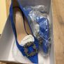 Marian suede blue shoe with buckle Image 2
