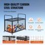 Rolling Sports Ball Storage Cart, Lockable Basketball Cage with Double Lids, Sport Equipment Holder Organizer for Indoor Outdoor, Steel Storage Rack for Garages, Playgroup, Gym and Schools Image 3
