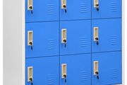 Locker Cabinet Light Grey and Blue 90x45x92.5 cm Steel