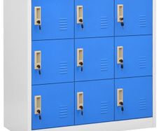 Locker Cabinet Light Grey and Blue 90x45x92.5 cm Steel