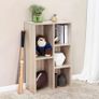 _bookshelf, standing shelf, with 5 compartments, for living room, study, children's room, office, as a room divider, 50 x 24 x 80 cm, oak-colored Image 2