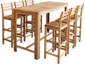 Bar Table and Chair Set 7 Pieces Solid Acacia Wood