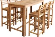 Bar Table and Chair Set 7 Pieces Solid Acacia Wood