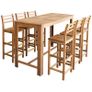 Bar Table and Chair Set 7 Pieces Solid Acacia Wood Image 2