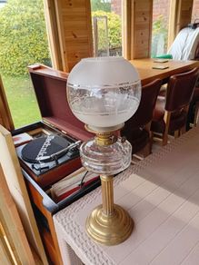 antique oil lamp