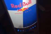 Red bull can dispenser