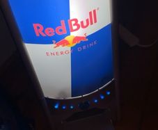Red bull can dispenser