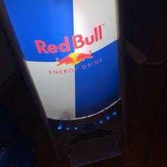 Red bull can dispenser