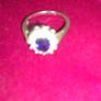 Lovely dressy blue and white stone ring , silver . Image 2