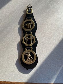Vintage Collectable Horse Brass leather strap