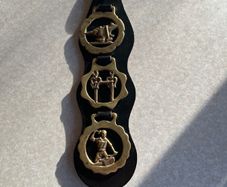 Vintage Collectable Horse Brass leather strap