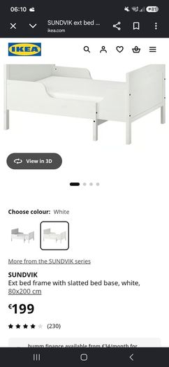 Childrens extendable bed