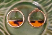 Gold tone faux tortoise shell earrings