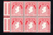 1940-75 Ireland 1d Booklet pan with inverted "e" Watermark Mint Never Hinged