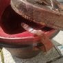 Antique leather hat box Image 2
