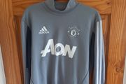 Grey Adidas Fleece Manchester United Training Top Mens Medium
