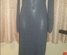 Miss Selfridge stunning dark grey maxi long sleeves dress with lace size UK10 EUR38 Perfect condition Postage included