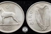 [#429] - Ireland 1964 | Irish 6p | 6 Pence | Wolfhound | KM.13a | UNC