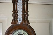 Vintage Barometer Thermometer Hand Carved Body Collectable 1950 Weather Checker L21"