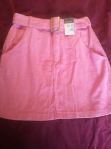 bnwt pink corduroy skirt 12-13