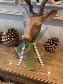 Huge stag solid with glass top for decor or candle