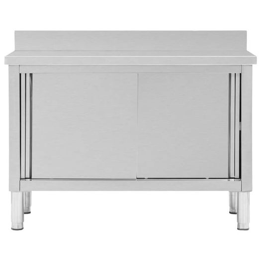 Work Table with Sliding Doors 120x50x(95-97) cm