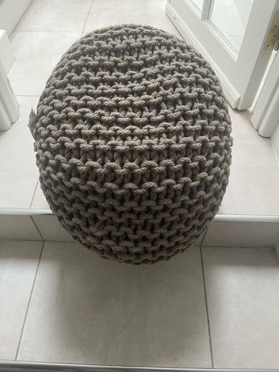Grey Kaikoo pouffe-style ottoman foot rest (2)