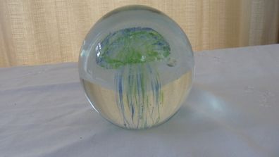 Glass Jellyfish Paperweight