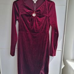 Monsoon Red Velvet Ring Detail Midi Dress size 18