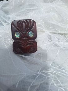 Vintage Maori Tiki Card Holder