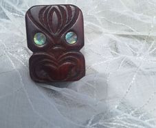 Vintage Maori Tiki Card Holder