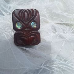 Vintage Maori Tiki Card Holder