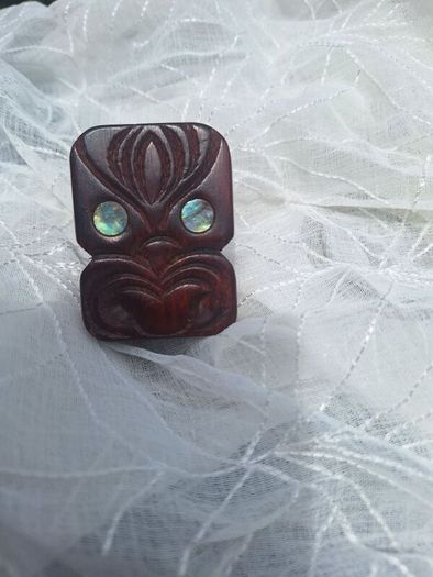Vintage Maori Tiki Card Holder