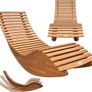 Luxury Acacia Wood Rocking Garden Lounger FSC Certified Ergonomic Relaxation Chair Image 6