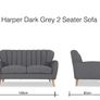 Harper Dark Grey 2-Seater Sofa EZ Living Furniture Image 7