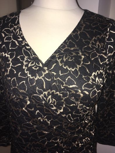 Kaliko Black and Gold  wrap style Top - Size 8