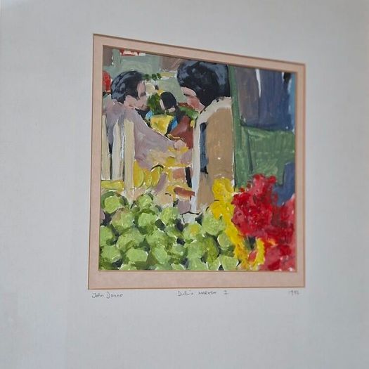 Original John Dunne Irish Painting Dublin Market
